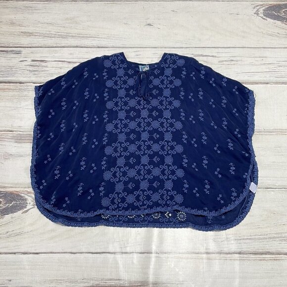 Johnny Was Lace Poncho Top Blue Size X Small XS - Picture 10 of 14